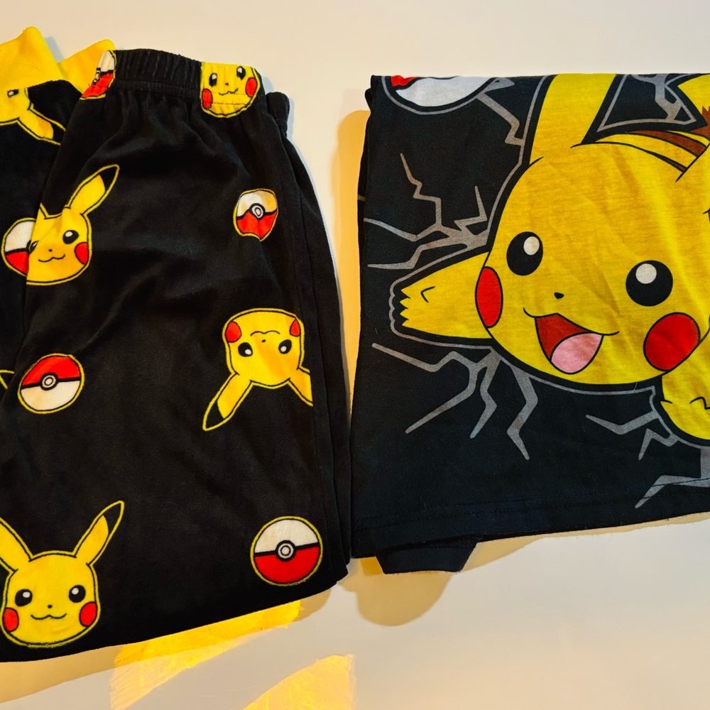 Pikachu Kids Pajamas Set - Black and Yellow